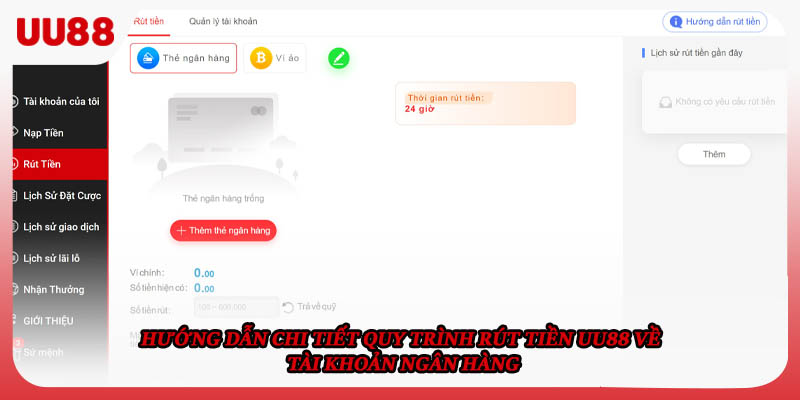 Hướng dẫn chi tiết quy trình rút tiền UU88 về tài khoản ngân hàng